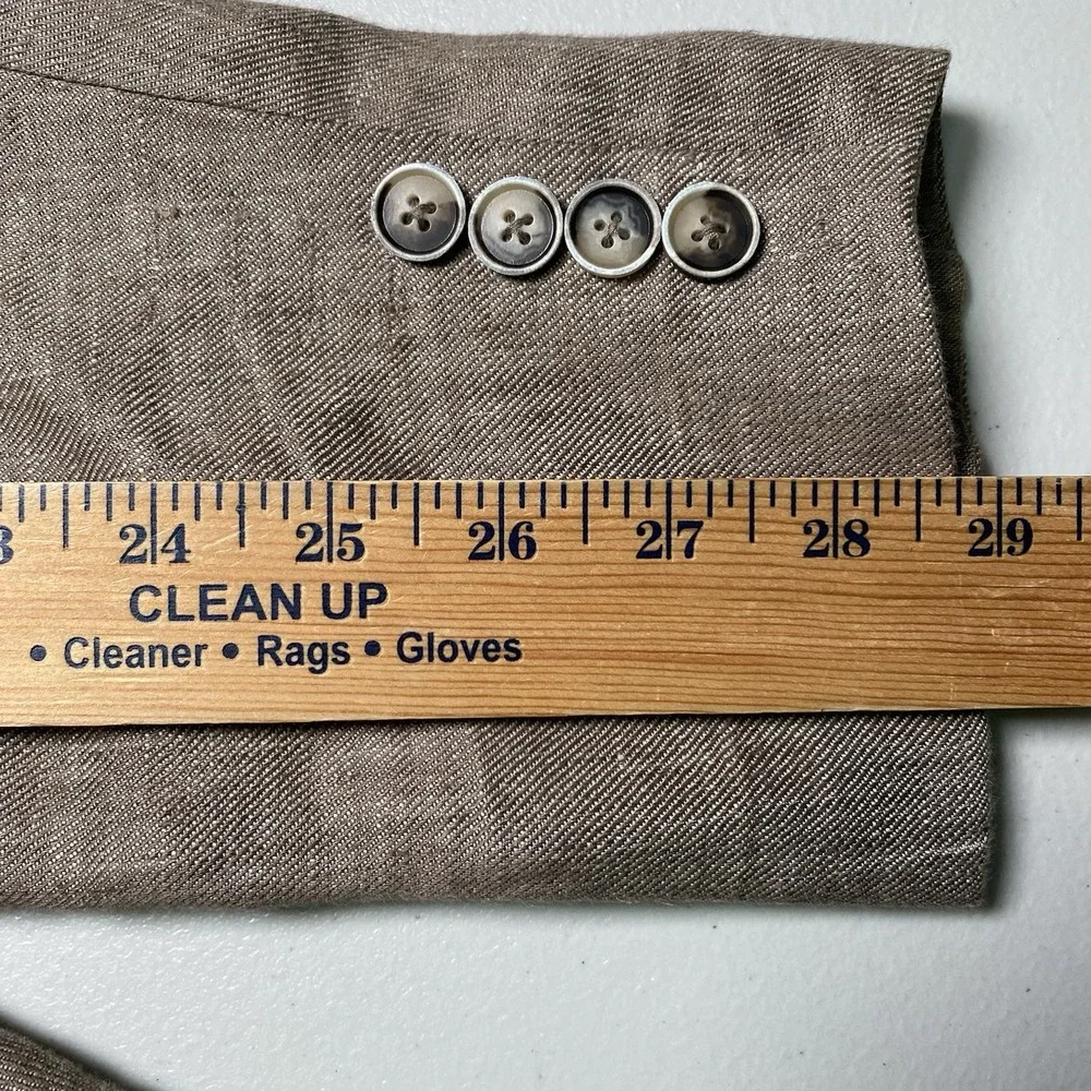 Joe Joseph Abboud Blazer 42XL Linen 2B2V Slim Fit Peak Lapel Brown Taupe